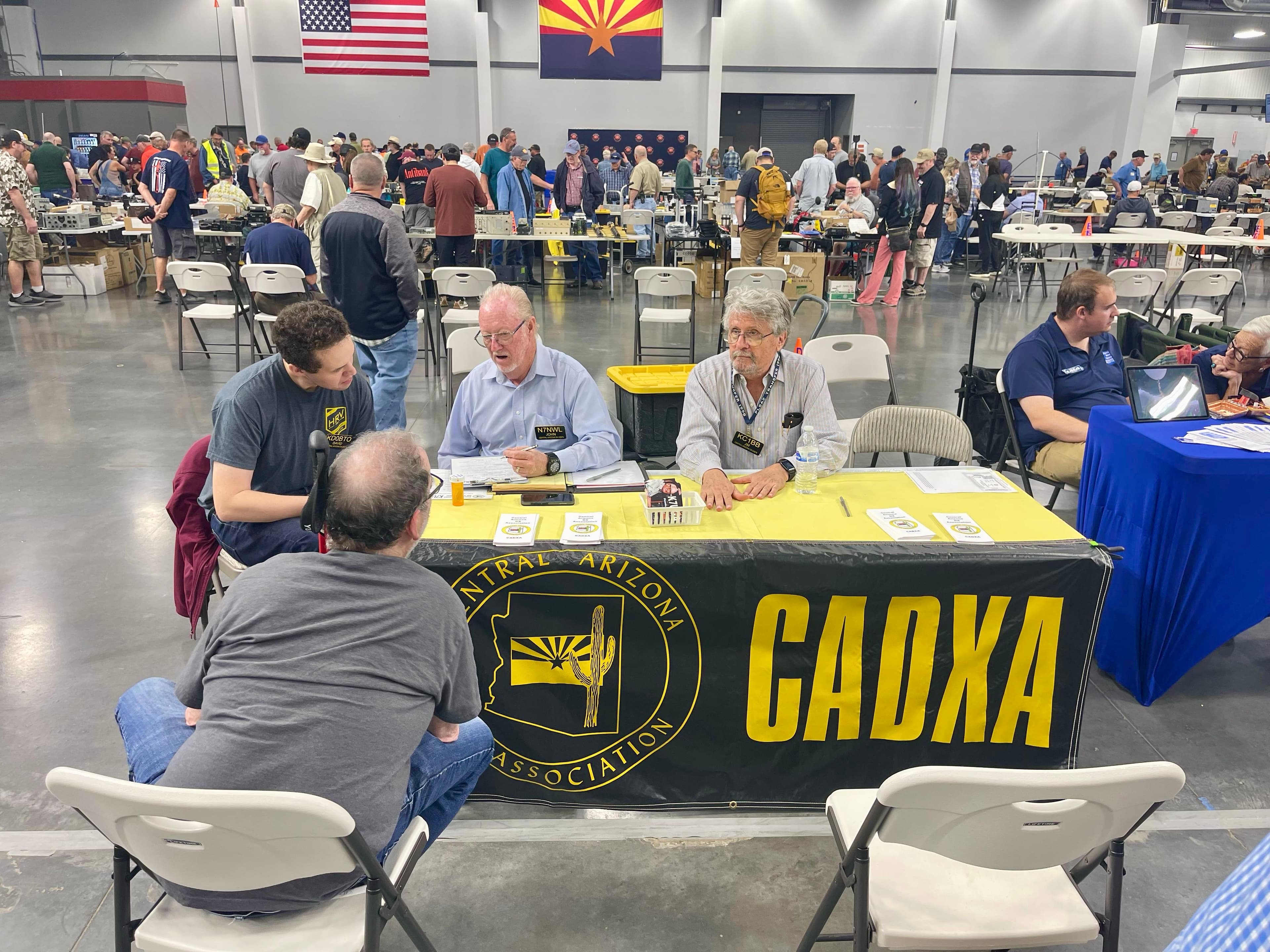 CADXA club booth at Arizona ham fest with equipment displays