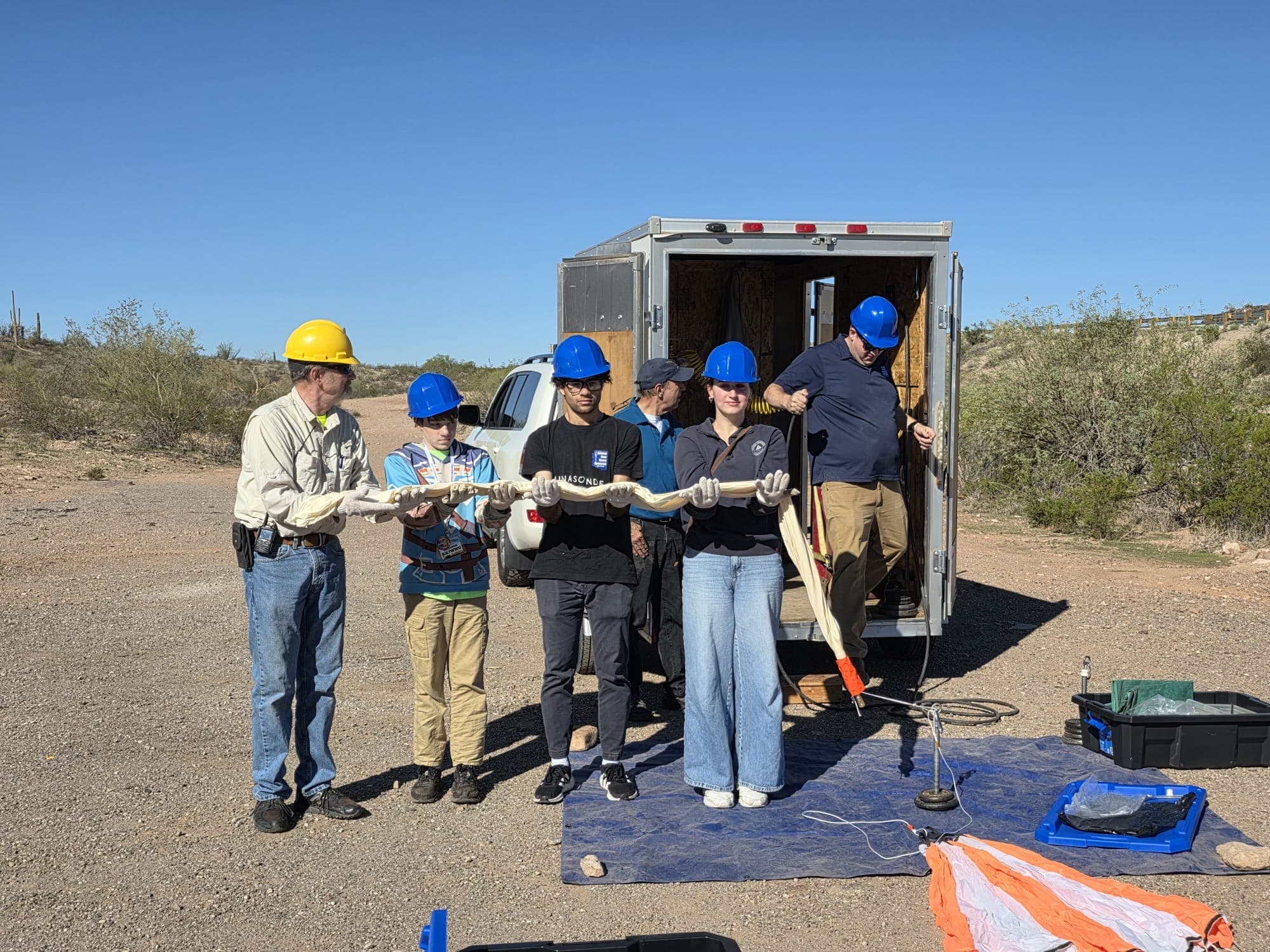 Field day antenna assembly in the Arizona desert